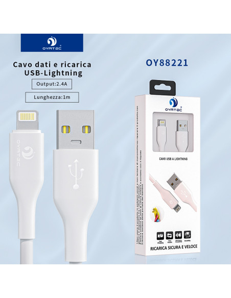 数据线 USB-LIGHTNING 1M OY-88221
