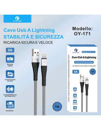 数据线USB-LIGHTNING 1M 3A OY-171