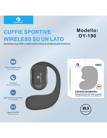 Auricolare Wireless a Orecchio Singolo OY-190