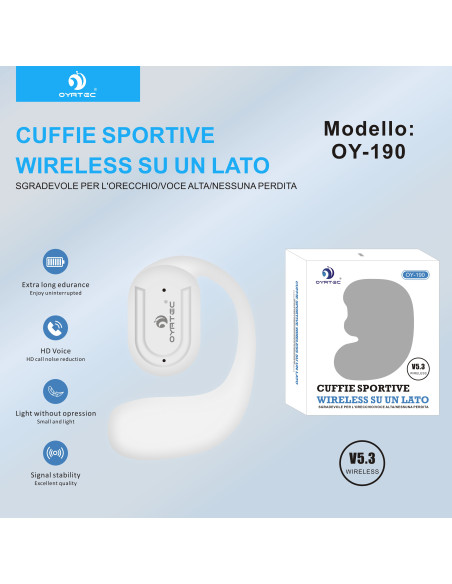 Auricolare Wireless a Orecchio Singolo OY-190