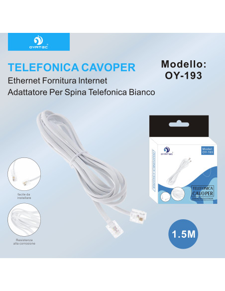 CAVO TELEFONO 1.5M OY-193