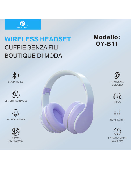 CUFFIE BLUETOOTH B-11 VIOLA