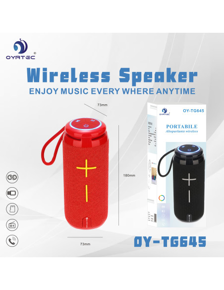 altoparlante bluetooth oy-645 rosso