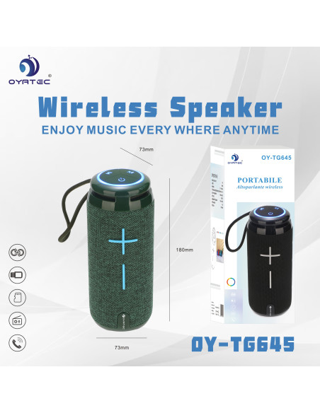 altoparlante bluetooth oy-645 verde