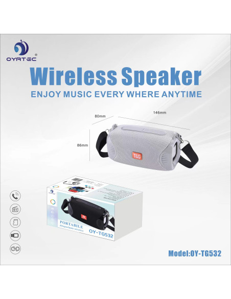 altoparlante bluetooth oy-532 griggio