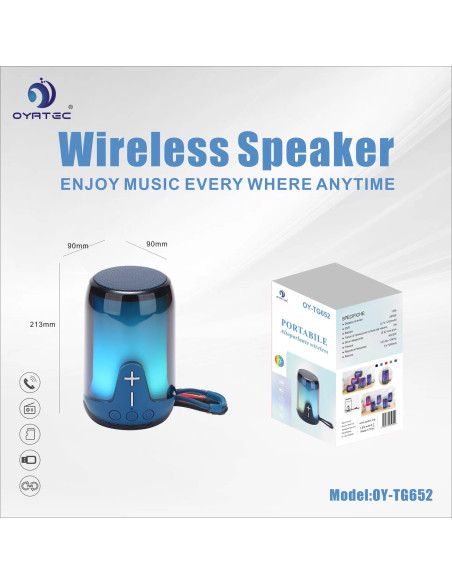 altoparlante bluetooth oy-652 blu