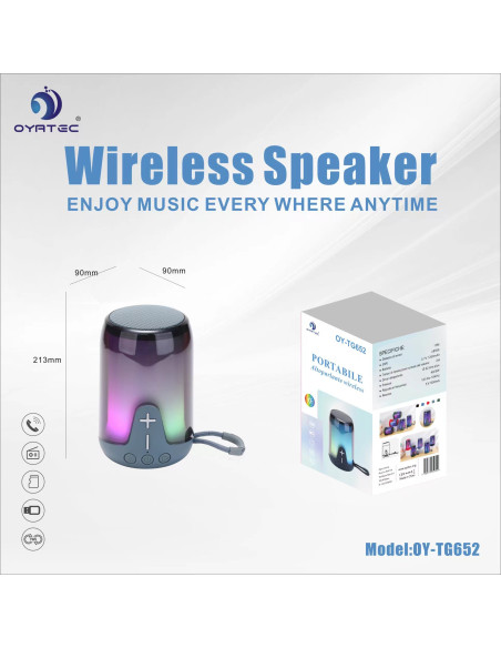 altoparlante bluetooth oy-652 griggio
