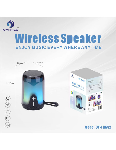 altoparlante bluetooth oy-652 nero