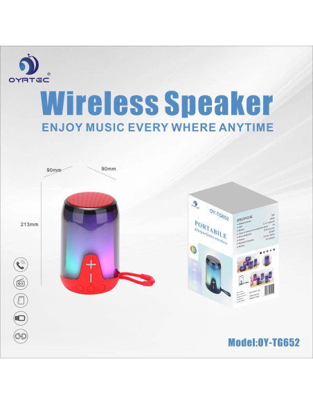 altoparlante bluetooth oy-652 rosso