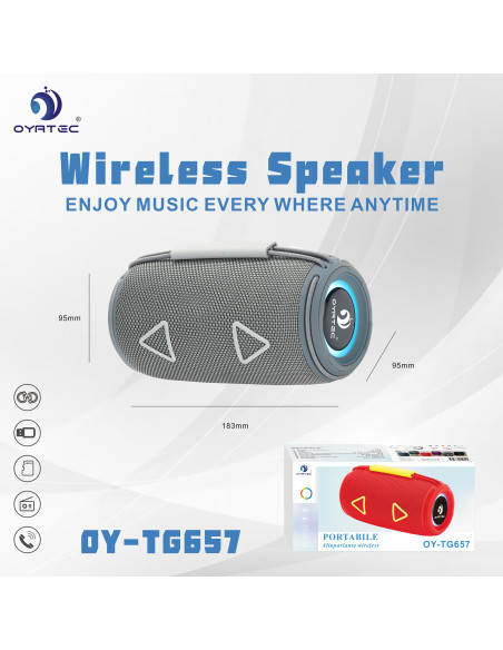 altoparlante bluetooth oy-657 griggio