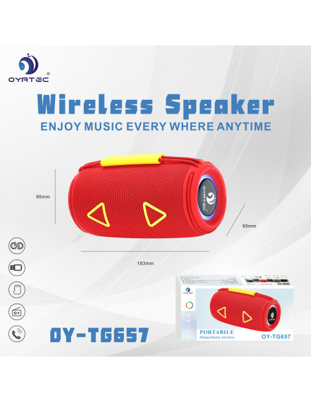 altoparlante bluetooth oy-657 rosso