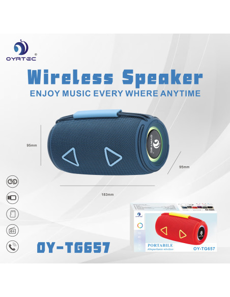 altoparlante bluetooth oy-657 blu