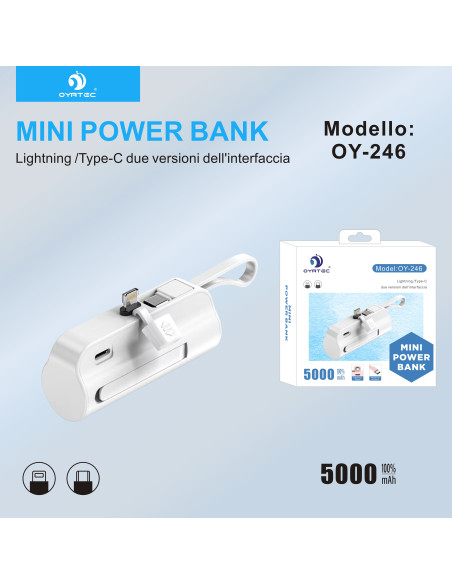 迷你充电宝 5000毫安 OY-246 白