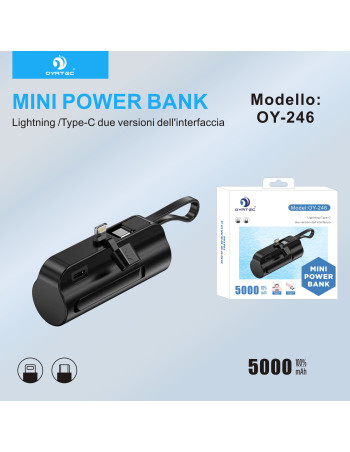 mini power bank 5000mAH OY-246 nero