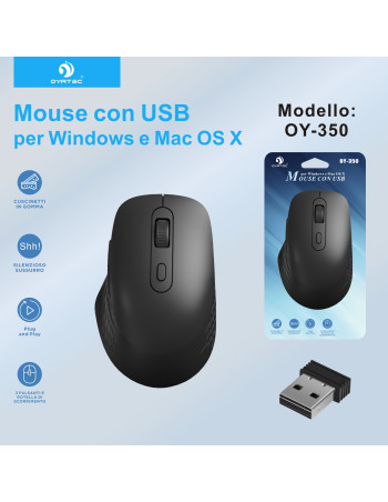 MAUSE USB SENZA FILO OY-350 NERO