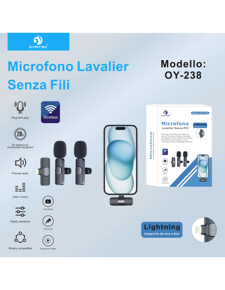 Microfono Lavalier Wireless OY-238