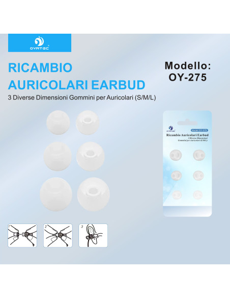 GOMMA PER AURICOLARI OY-275 BIANCO