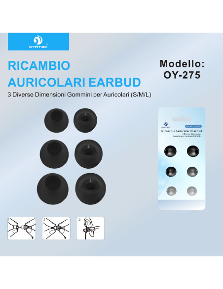 GOMMA PER AURICOLARI OY-275 NERO