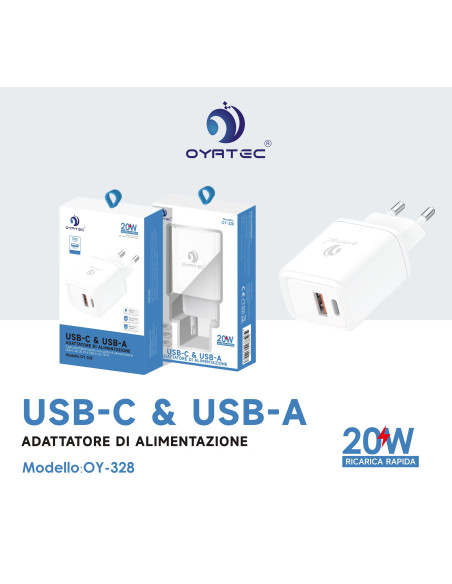 Caricatore usb-type c 20w OY-328 bianco