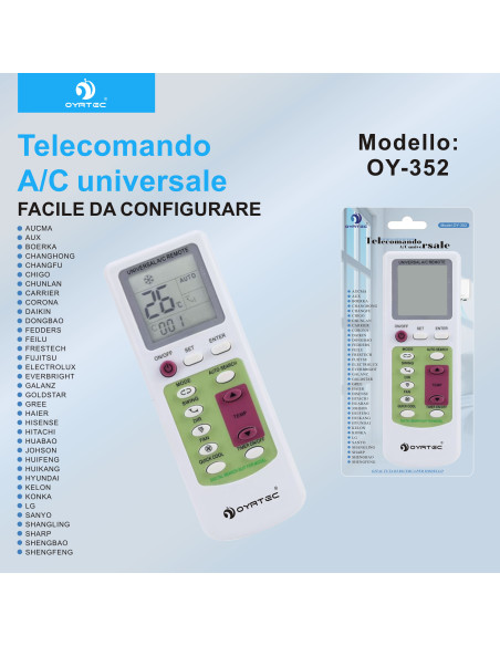 TELECOMANDO ARIA CONDIZIONATA OY-352