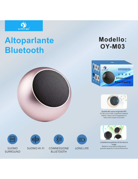 altoparlante Bluetooth OY-M03 rossa