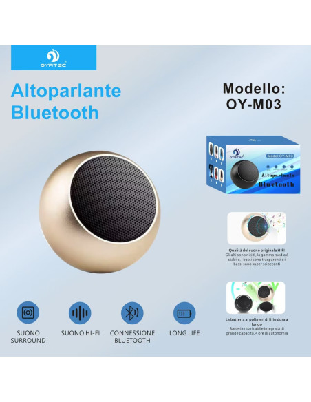 altoparlante Bluetooth OY-M03 oro