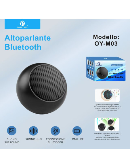 altoparlante Bluetooth OY-M03 nero
