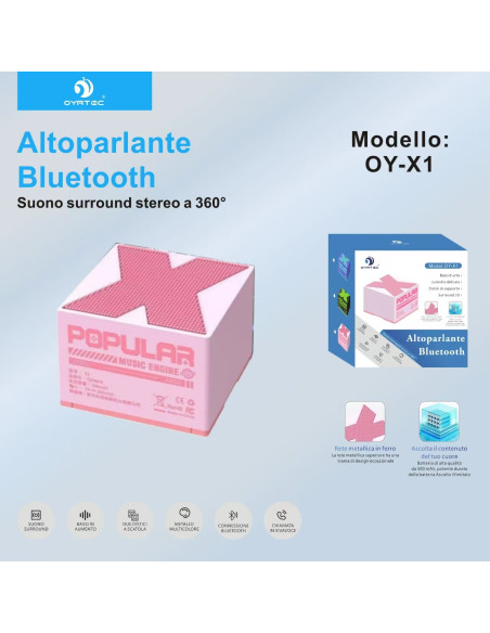 Altoparlanti Bluetooth OY-X1 ROSSA