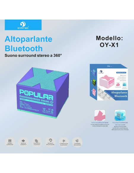 Altoparlanti Bluetooth OY-X1 viola