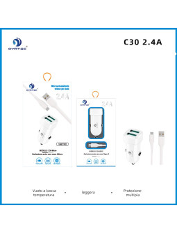 车充套装 双口USB-MICRO 2.4A C30