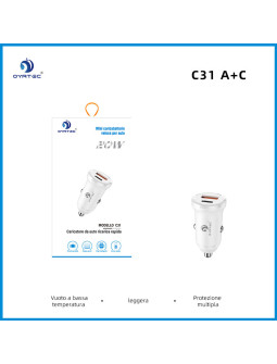 CARICATORE RAPIDA PER AUTO DOPPIA USCITA 20W C31