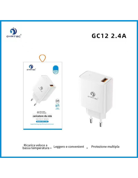 CARICATORE DA RETE 2.4A GC-12