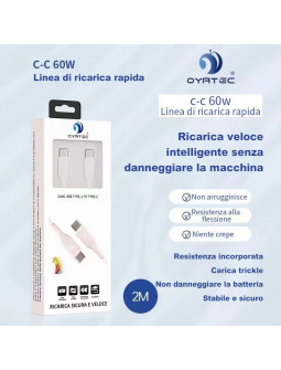 CAVO RICARICA RAPIDA TYPEC-TYPEC 60W  2METRI PY-88992