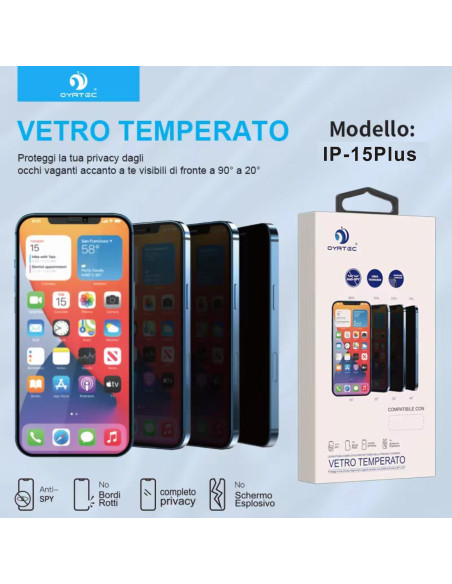 IPHONE 15 PLUS VETRO PRIVACY