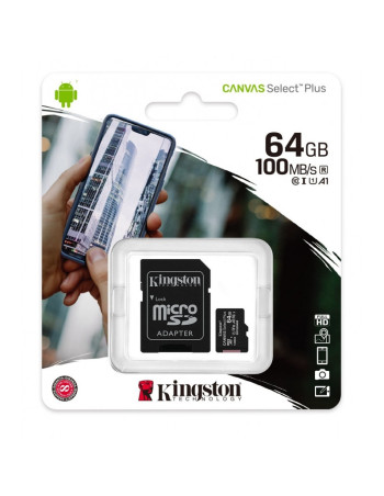 Kingston MicroSDXC 64GB +Adapter Canvas Select Plus SDCS2/64GB