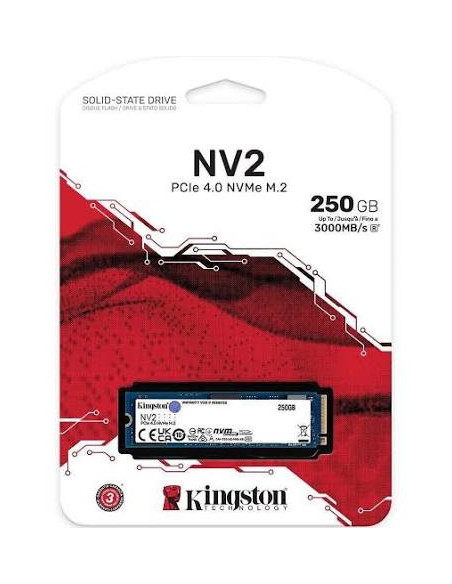 Kingston SSD M.2 250 GB NV2 2280 PCIe 4.0 NVMe SNV2S/250G 内置硬盘