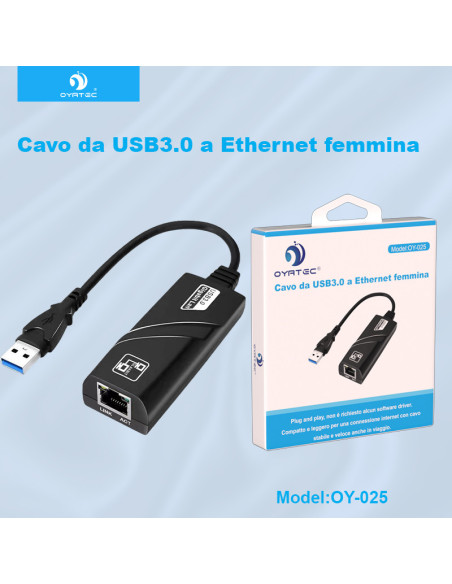 adattatore  usb 3.0 a ethernet femmina