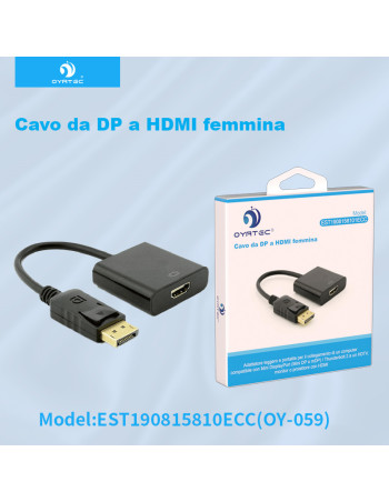 dp转hdmi转接头4K高清笔记本电脑转换器外接显示器大displayport