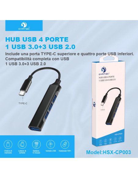 Hub USB C 3.0-4 in 1