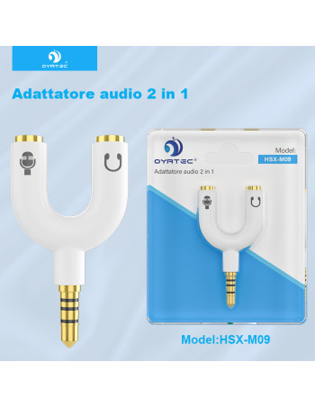 Adattatore Splitter per cuffie e microfono Jack 3.5 di 4 Pin