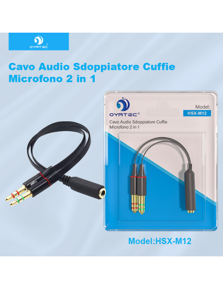 2 in1 Cavo Adattatore Sdoppiatore Cuffie Microfono