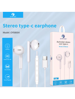 AURICOLARE  STREO CON TYPE-C  BIANCO