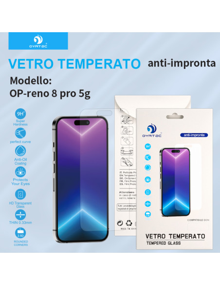 OPPO RENO 8 PRO 5G VETRO TEMPERATO