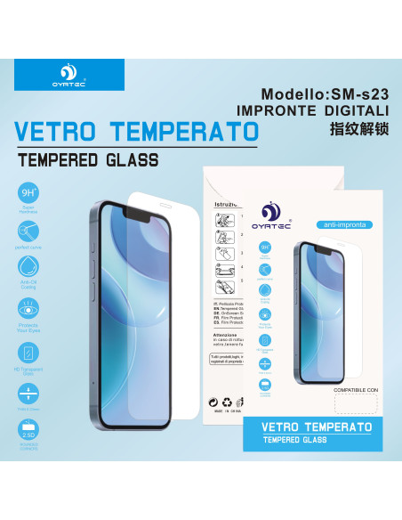 SAMSUNG S23 VETRO TEMPERATO (CON IMPRONTE DIGITALI)