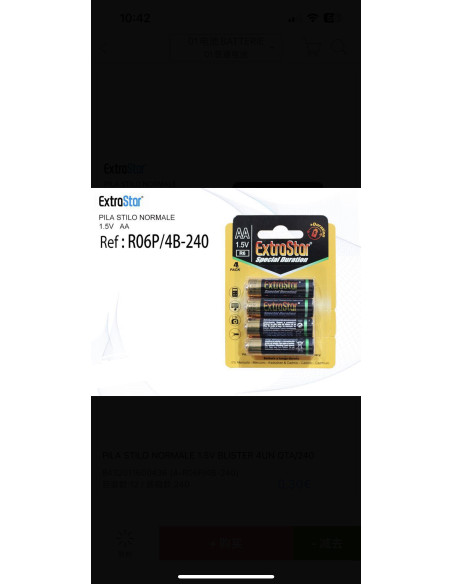 Pila Batteria r06p/4b AA Stilo