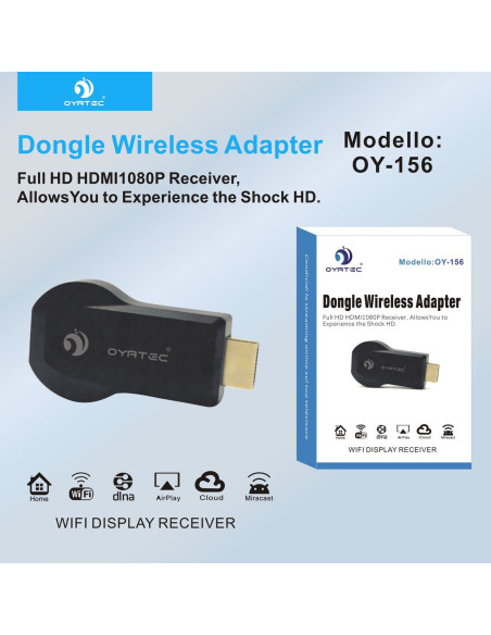 Adattatore Streaming HDMI Wireless 1080P OY-156